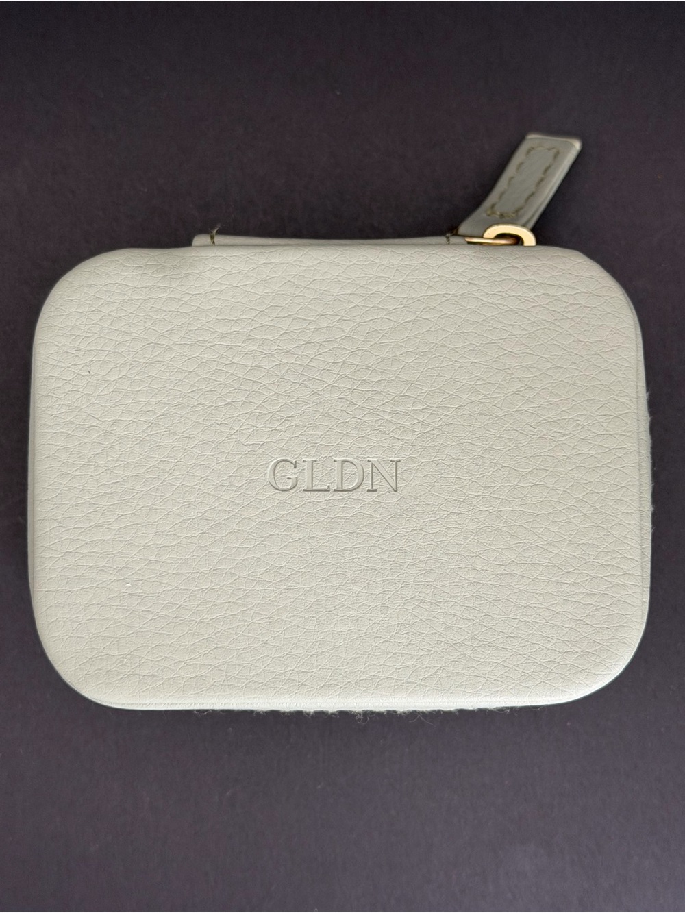 GLDN Leather Jewelry Case in Light Green